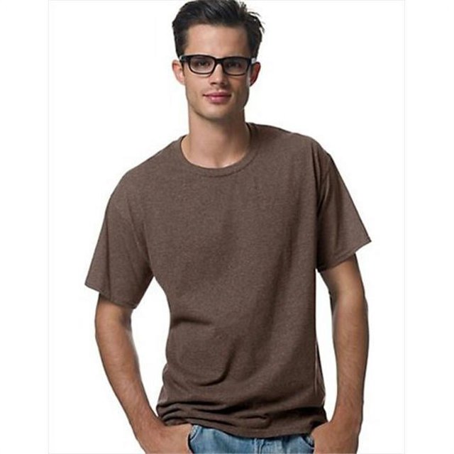 Hanes 5170 Comfortblend Ecosmart T-Shirt à Col Rond pour Hommes Taille 2X, Brun Chiné.