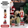 thumbnail image 4 of Juego de 2 Cascanueces de pie con forma de tambor para exteriores, estatuas de escritorio navideñas, regalos navideños tradicionales de madera para interiores., 4 of 6