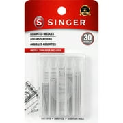 SINGER Assorted Hand Needles in Compact with Needle Threader, Assorted Sizes, 30 Piece