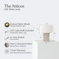 thumbnail image 2 of Atticus 15" Natural Limestone LED Table Lamp with Cream Cotton Shade, 2 of 5