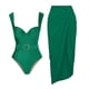thumbnail image 4 of Traje de baño de una pieza de alta gama de color sólido hueco con un solo hombro para mujer, 4 of 6