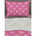 thumbnail image 3 of Floral Comforter & Sham Bedding Set, Pastel Geometric Flower Petals Circles Shaped Buds Blooms Garden Art, 3 pcs Duvet Set Microfiber Filling Quilt, 5 Sizes, Pale Pink and Orange, by Ambesonne, 3 of 4