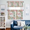 thumbnail image 2 of Spring Pink Green Check Kitchen Curtains Sets for Windows 24 Inch Length, Vintage Floral Checkered Love Rod Pocket Window Treatments Tier Curtains and Valances Set for Bedroom/Bathroom, 2 of 8