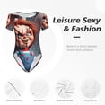 thumbnail image 5 of Lsque Chucky Women's Crew Neck Short Sleeve Bodysuit Basic T Shirts Tops Onesie Adult Cute Pajama-Small, 5 of 8