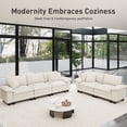 thumbnail image 3 of Sophia&William 123.6"L Modular Sectional Sofa Sets, Modern Corduroy Cloud Couch 4-Seat Oversized Sofa with 3 Pillows & Ottomans for Living Room,Beige, 3 of 11