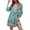 A-Green855, variant on SONXAHE Floral Print Dress for Women V Neck 3/4 Sleeve Tassel Tiered Boho Short Tunic Dress