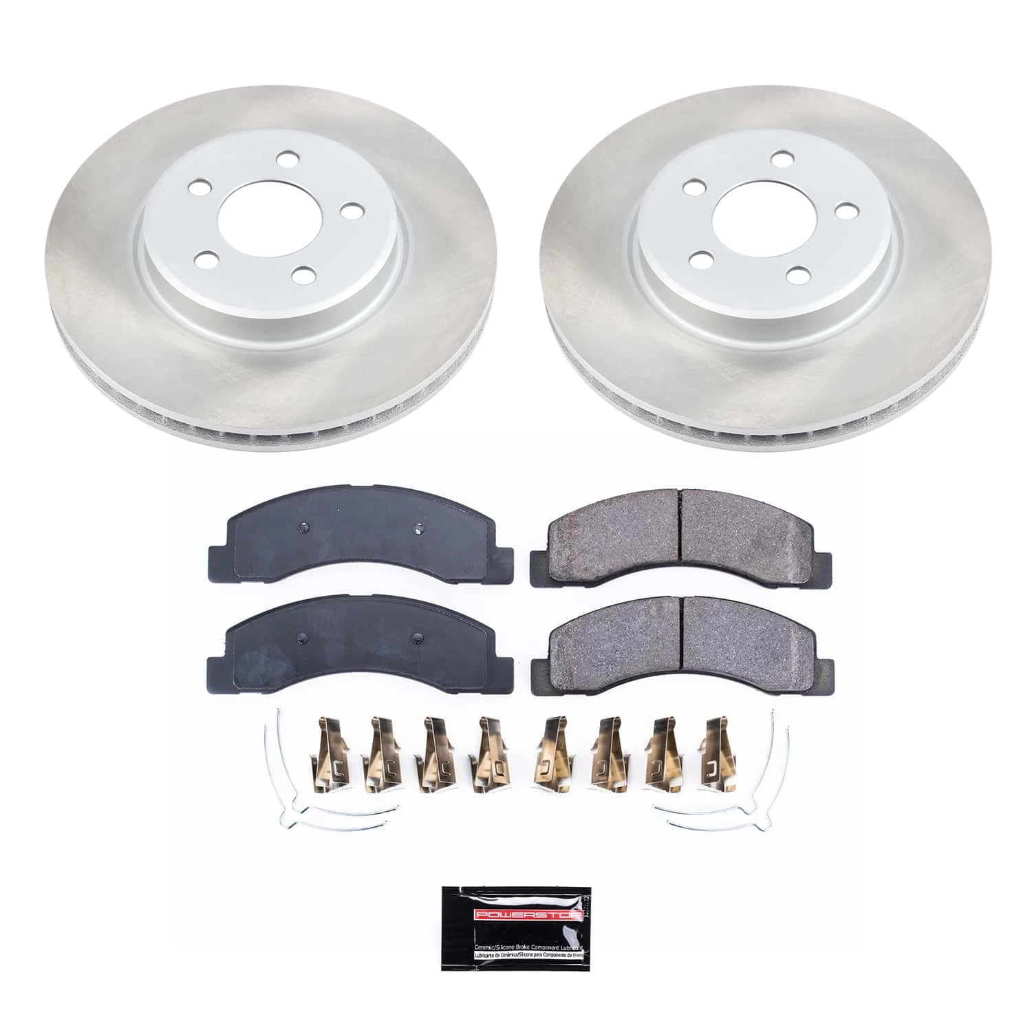 PowerStop Front Semi-Coated Rotor and Low-Dust Ceramic Brake Pad Kit SC1905