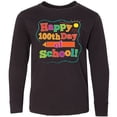 thumbnail image 3 of Inktastic Happy 100th Day of School Long Sleeve Youth T-Shirt, 3 of 5