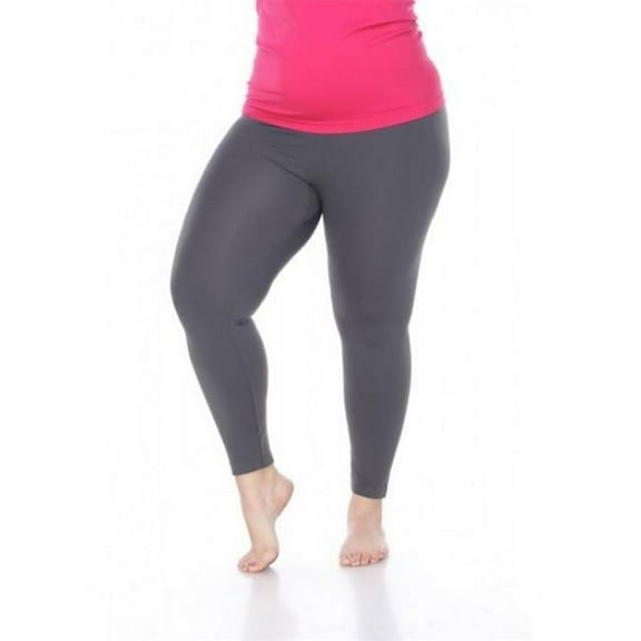 Stretch Solid Womens Leggings, Charcoal - One Size