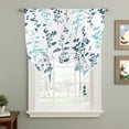thumbnail image 2 of Teal Green Botanical Tie Up Curtains for Windows, Balloon Window Shades, Watercolor Spring Floral Summer Leaf Kitchen Window Treatments Roll Up Curtain for Basement/Nursery 52"x45", 2 of 8