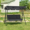 3Person Outdoor Patio Swing Chair, Convertible Canopy Hanging