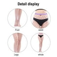 thumbnail image 3 of 4 Pcs High Waisted Fishnet Tights Stockings Women, High Waist Fishnets Sheer Pantyhose (One Size),lilac colour, 3 of 5