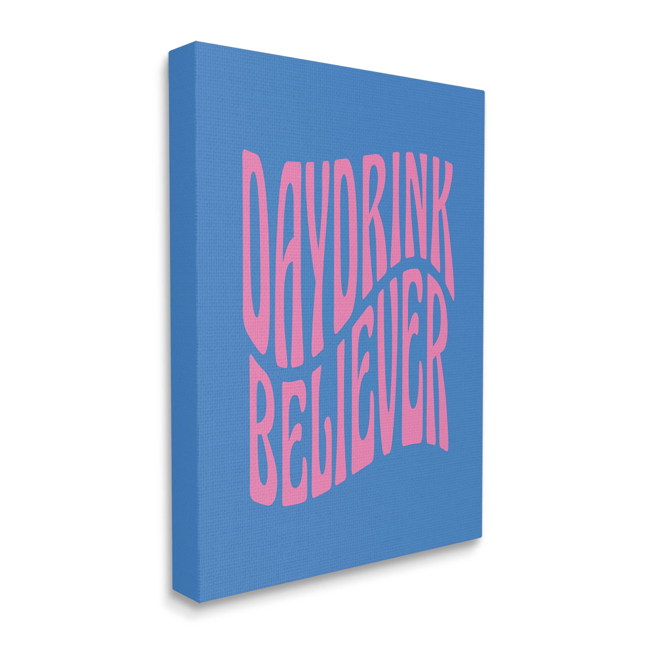 Daydrink Believer Bold Summer Phrase Typography Graphic Art Gallery Wrapped Canvas Print Wall Art