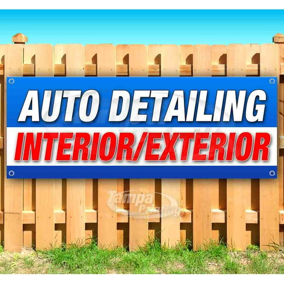 Auto Detailing 13 oz Vinyl Banner With Metal Grommets