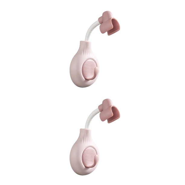 Cateissary Soporte para cabezal de ducha Baño de pared Soporte de cabezal de ducha flexible Perforación Reemplazo extraíble Rejilla de rociador Rosado 2piezas