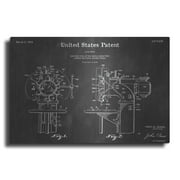 Luxe Metal Art 'Drill Press Vintage Patent Blueprint' by Epic Portfolio, Metal Wall Art, 16"x12"
