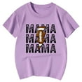 thumbnail image 4 of MIXUE Toddler Girls Tops & T-Shirts Summer Mother'S Day Letter Print Round Neck Short Sleeve Loose Casual Pullover Tee Shirts Activewear,Purple,3-4 Years, 4 of 4