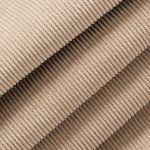 Taupe Small Scale Corduroy Microfiber Upholstery Fabric by The Yard - SKU: Brayden Taupe