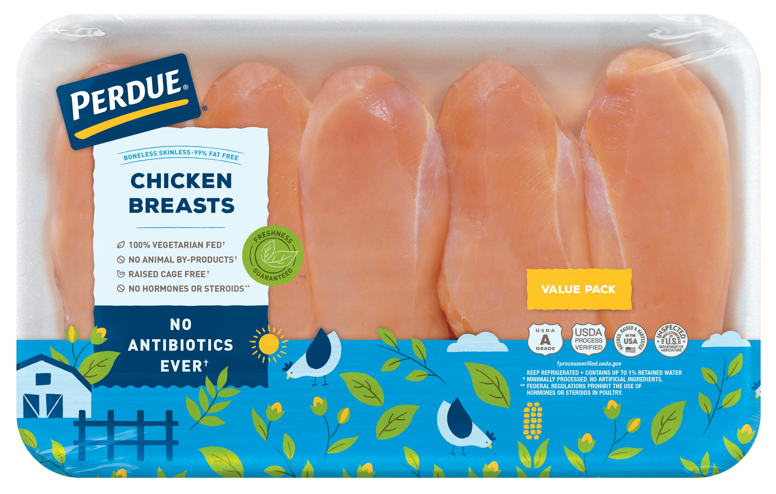 Perdue Fresh Boneless Skinless Chicken Breasts Value Pack, 2.5-3.8 lbs.