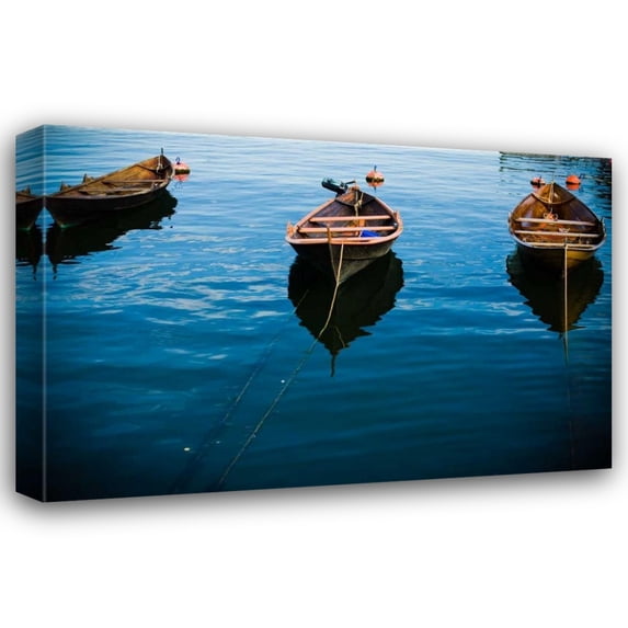 Bob Stefko 32x23 Gallery Wrapped Canvas Wall Art Titled - Fishing Boats II