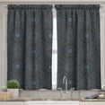 thumbnail image 2 of Ambesonne Moroccan Valance & Curtain, Geometric Star Royal, 55"x30", Black Cream Blue, 2 of 6
