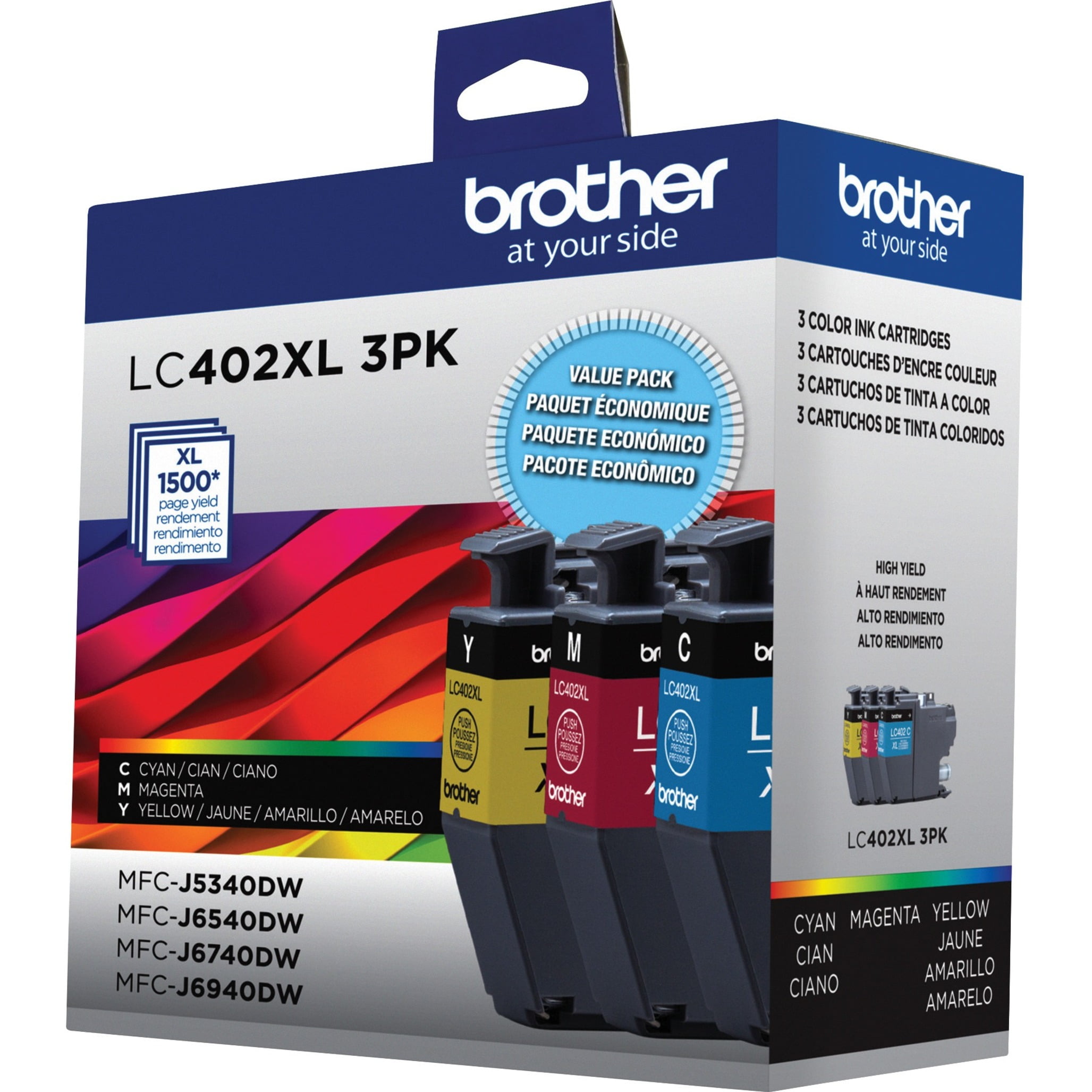 Brother Genuine Lc402xl 3pk 3 Pack Of High Yield Cyan, Magenta And 