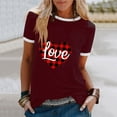 thumbnail image 2 of T-shirt Décontracté pour Femmes à Imprimé, Col Rond, Coupe Ample, Manches Courtes, Haut Blouse Chandail, 2 of 9