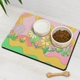 thumbnail image 3 of Dog Cat Food Mat, Dog Mat for Food and Water, Pet Dog Cat Bowl Mat, No-Slip Absorbent Water Water Bowl Mat with Daisy Flower Macaroon,16inx24in, 3 of 7