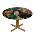 thumbnail image 3 of WYYP Toucans Birds Tropical Scene Round Table Cloth 100% Polyester Fiber with Elastic Edge White, 3 of 8