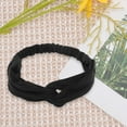 thumbnail image 4 of Unique Bargains 1 Pc Button Stripe Elastic Headwrap for Women Black, 4 of 6