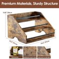 thumbnail image 3 of fafa-Liquor Bottle Display Shelf, Coffee Syrup Organizer, 3 Step Countertop Liquor Wine Rack, Home Retro Shelf Stand for Mini Bar, Cabinet, Bar Essentials for Whiskey, Spirits, Wooden, 3 of 4