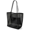 thumbnail image 2 of BadPiggies Large Mesh Beach Tote Bag for Women, Foldable Waterproof Sandproof Causal Hobo Picnic Bags - Black, 2 of 9