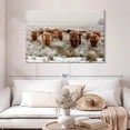 thumbnail image 2 of Elephant Stock Winter Highland Cows Wall Art - Horizontal Canvas Wall Art - Living Room Wall Decor - Animal Canvas - Brown And Orange Decor - 48" x 32", 2 of 8