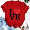 thumbnail image 2 of Pompotops T-shirt à Manches Courtes pour Femmes Imprimé Saint-Valentin Col Rond, 2 of 4