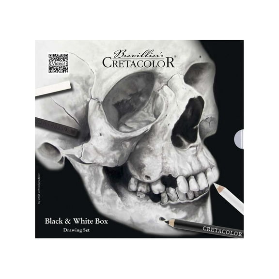 Cretacolor Skull Edition Black & White Drawing Tin Set, Set of 25