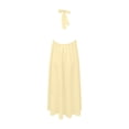 thumbnail image 6 of Zynoxe Backless Dress Women Summer Halter Neck Maxi Dress Solid Color Sleeveless Smocked Flowy Beach Vacation Long Dresses for Women Beige XL, 6 of 8