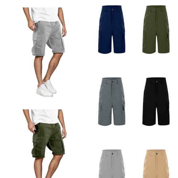 Huanglei Men's Casual Shorts ,Mens Spring Summer Casual Shorts Pants Patchwork Sports Beach With Pockets (Green ,Medium)