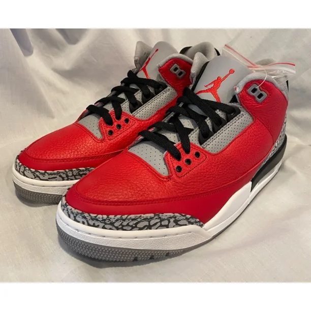 Ni - ke Air Jordan 3 Retro SE Unite Mens 9.5 Fire Red Cement Grey CK5692 600