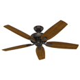 thumbnail image 5 of Hunter 52 inch Indoor Ceiling Fan with LED Lights - Bronze Ceiling Fan with Pull Chain, For Bedroom or Living Room, Standard Mount, No Remote, 5 Blades, Includes Bulbs - Newsome 53317, Premier Bronze, 5 of 18