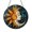 Acrylic 3.5 Inch, variant on Round Stained Glass Sun Suncatcher with Sculpted Face Design, Blue Green Hair Details, Bright Red Yellow Rays Window Decor