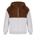 thumbnail image 4 of Fuzzy Sherpa Jacket for Men Plush Fleece Long Sleeve Zip-up Hoodie Casual Warm Winter Cozy Jacket Coats Outdoor Fashion, 4 of 6