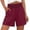 Red, variant on Enjoytime Womens Shorts Solid Color Stretch Elastic Waist Summer Beach Vacation Vintage Casual Shorts with Pockets