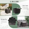 thumbnail image 3 of SUREGO Outdoor Storage Side Table, 27 Gallon PE Wicker Patio End Table with Lid for Furniture Covers, Gardening Tools, Toys, Brown Rattan, 3 of 9