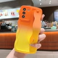 thumbnail image 4 of Compatible with Samsung Galaxy S21 FE 5G 6.4" Case for Women Men, Cute S21 FE Phone Case with Strap Wristband Kickstand Camera Lens Protect Gradient Wave Soft Silicone Cover (Orange Yellow), 4 of 10