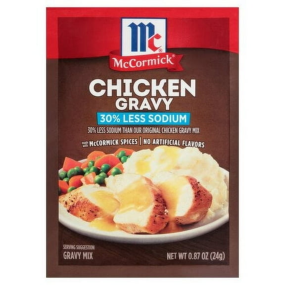 2 Pack - Mccormick Gravy Mix Chicken 30% Less Sodium 0.87 oz Package May Vary