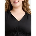 thumbnail image 4 of Terra & Sky Women's Plus Peplum Midi Dress, Sizes 0X-4X, 4 of 4