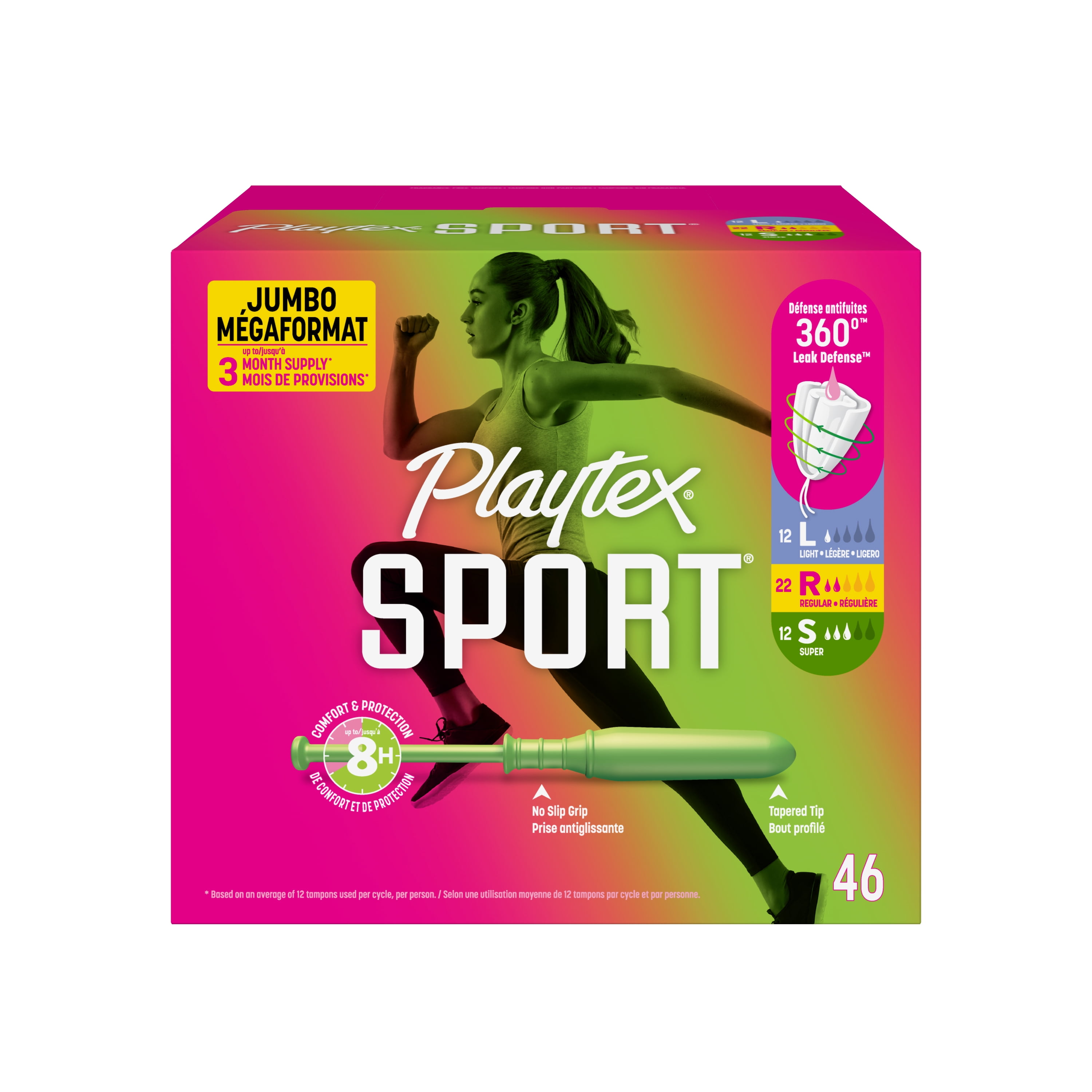 Playtex® Sport® Tampons, Multipack (Regular/Super/Super Plus Absorbency), 46ct