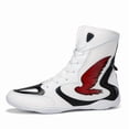 thumbnail image 4 of [Sneakers] Lightweight Boxing And Wrestling Shoes for Men Featuring Breathable Fabric And a Synthetic Upper, Designed in a White And Black Contrast. They Have a Durable Rubber Sole Suitable, 4 of 9
