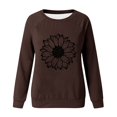 thumbnail image 4 of HKEJIAOI Chandail Graphique Tournesol Femme Manches Longues T-Shirt Décontracté Col Rond chandail Ample, B-Brun 2TG, 4 of 4