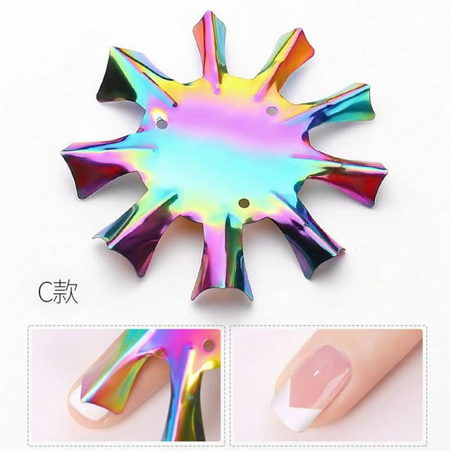 Xihbxyly Modelo de Plástico para Decoración de Uñas, Modelo de Acero, Plantilla para Hacer Uñas de Cristal